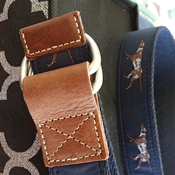 Daniel Cremieux Accessories Mens Hunting Dog Pointer Print Navy Blue Belt O Ring Small New